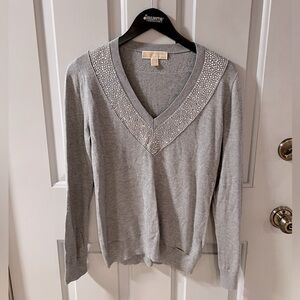 Gray V neck sweater
